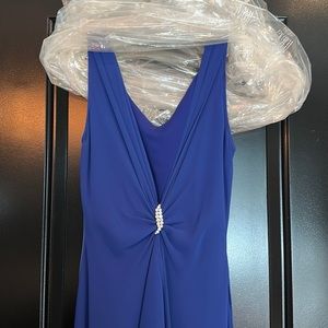 Cobalt gown with silver accents
